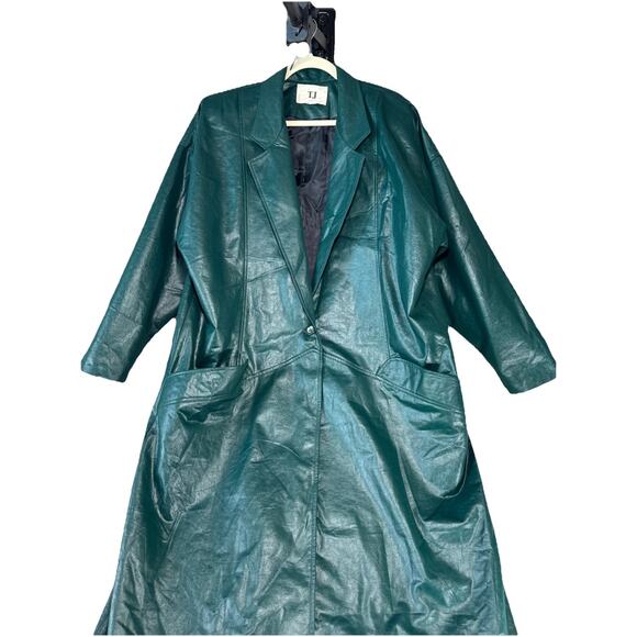 Vintage Thermo JAC TJ Light weight Trench Long Green Jacket Size 14 - Picture 3 of 13
